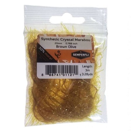 Semperfli Synthetic Crystal Marabou 20mm - Brown Olive