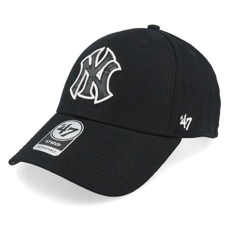 47 Brand - MLB Schwarz adjustable Cap - New York Yankees MLB 47 Mvp Cap Black Adjustable @ Hatstore