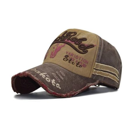 Broderi Baseball Caps Distressed Faded Cap KAFFE
