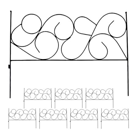Metallinen puutarhareunus, 8-osainen jugendtyylinen
