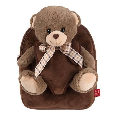 Perletti Extra fluffig ryggsäck Tommy Bear 2,7 liter mörkbrun