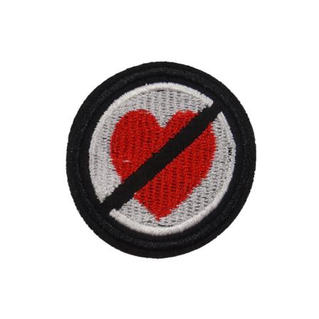 6st Tygmärken - Hjärta - Storlek 5cm Röd