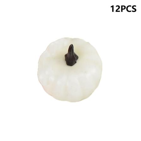 12ST Konstgjord pumpa Halloween dekorationer VIT White