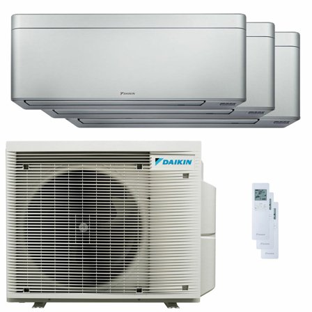 Condizionatore Daikin Stylish Silver trial split 7000+7000+7000 BTU inverter A+++ wifi unità esterna 4 kW