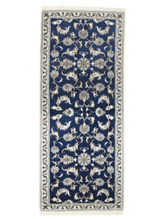 Nain Teppe Håndknyttet 83X190 Løpere Svart/Mørk Grå Persia