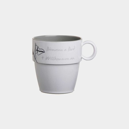 Koffie/theebekers in melamine Marine Business Welcome On Board, non-slip, wit/blauw, 32 cl / 320 ml, 6-pack