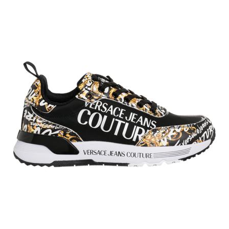 Versace Jeans Couture, women's shoes trainers sneakers Dynamic Logo Brush Couture Zwart, Dames, Maat:36 EU,rubber
