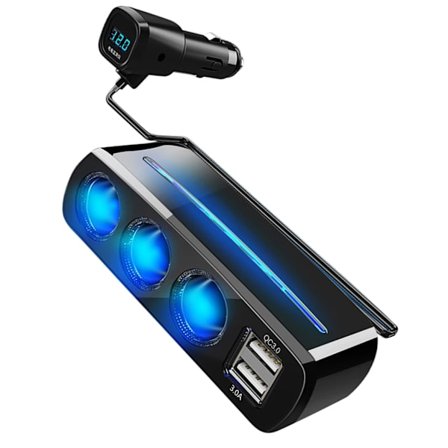 Ladeadapter Splitter 3-stikkontakt Ladeadapter med USB