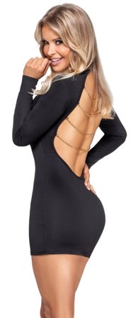 Dress with Chains - Vuxen.se - Sexig klänning i spets & glansigt material