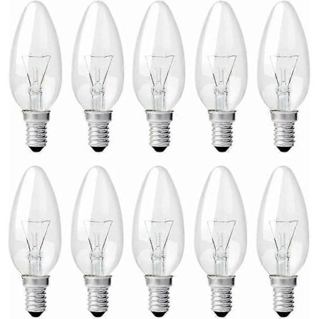E14 Edison-ruuvikantaiset kynttilälamput, 40 W kirkkaat lamput, himmennettävät hehkulamput, liekkilamput, 10 kpl