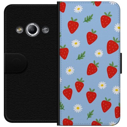 Kompatibelt Lommeboketui til Samsung Galaxy Xcover 3 Jordbær jordbær utskrift sommer bær blomster prestekrager svensk midsommar retro design kjøkk