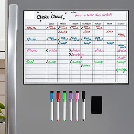 Magnetisk whiteboard-belöningstavla Shoppinglista och anteckningsblock