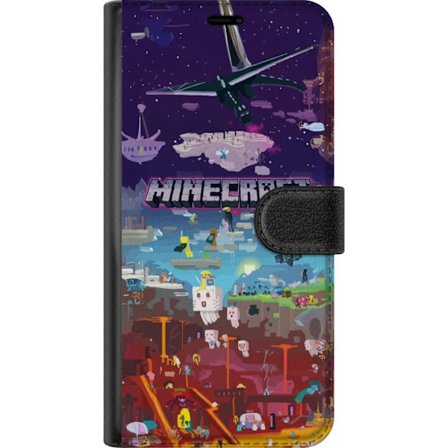 Kompatibelt Lommeboketui til Samsung Galaxy A36 Minecraft verden med eventyrkarakterer og ikoniske omgivelser, fargerike blokkmotiver