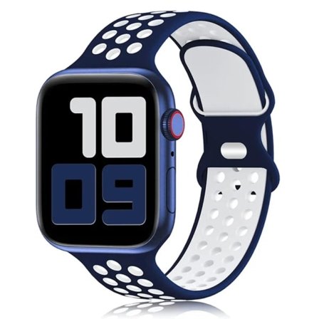 Apple Watch-armband 49 mm 44 mm 45 mm 42 mm 41 mm 38 mm 40 mm correa Silikon sportarmband iwatch 8 SE 7 6 5 Ultra 49 mm Blå Vit 38 40 41 mm