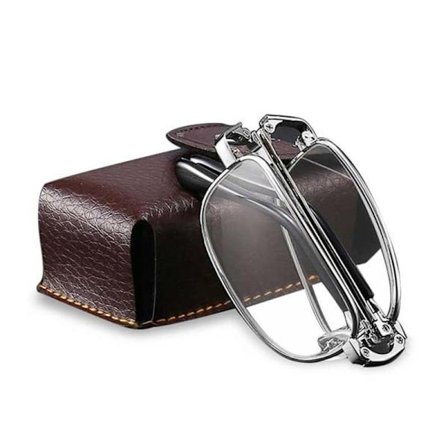Foldbare læsebriller med etui Styrke 3.0 Sølv sølv