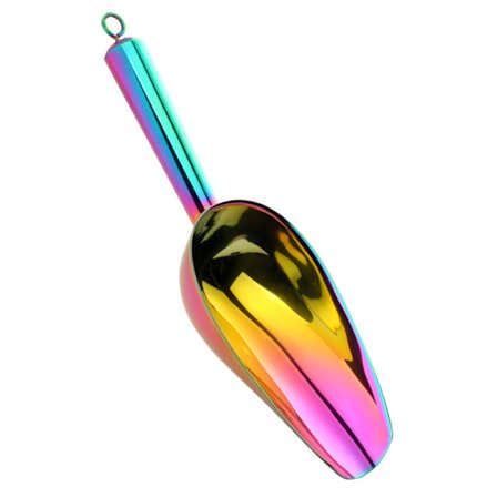 Isskeer i rustfrit stål Ergonomisk håndtag Effektiv skovl til is, korn, nødder, skovl med ophængskrog