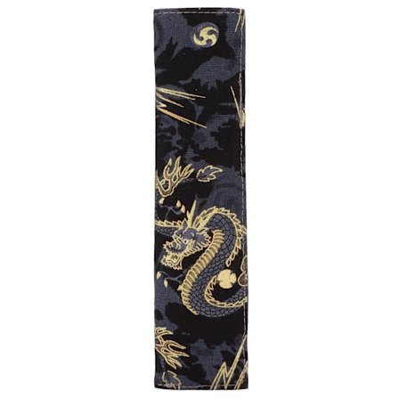 Pennfodral Lättvikt Bärbart Enkelt Bronzing Bomullstyg Pennskydd för Pennor Blyertspennor Svart Drake