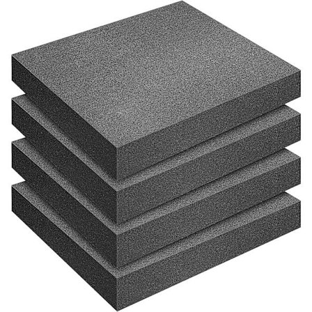 4 st plockskum, kubskum 300 x 300 mm förskuren skum, insats för väska, bordsskiva (höjd: 50 mm)