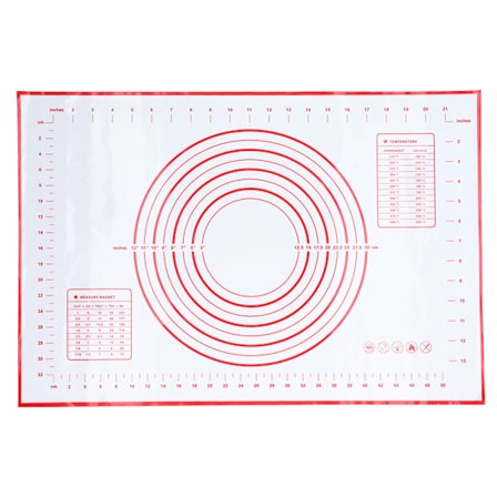 Matta i silikon för matlagning, knådningsmatta som förhindrar halkning, bakmatta, rullmatta, panelskärbräda, stor, röd