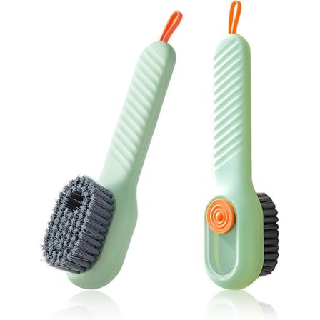 Sæbebeholder Skrubbebørster til Sko til Rengøring, Multifunktionel Væsketilsættende Blød Pelsrensebørste til Pletter, Sk