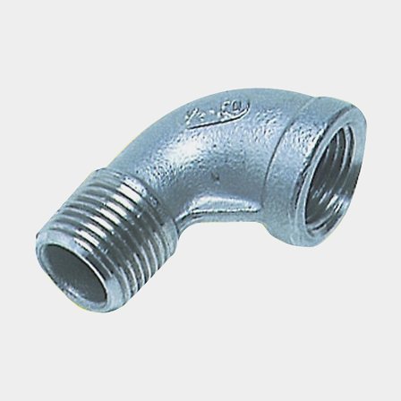 Koleno 1852-Marine, nerezová a kyselinovzdorná ocel (AISI 316), úhel 90°, 3/8" G (BSP) (vnitřní) na 3/8" G (BSP) (vnější)