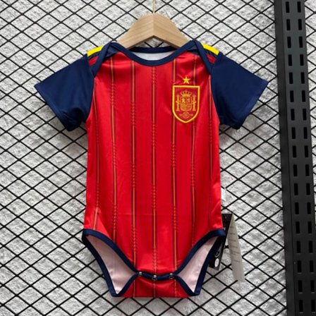2026 VM Spania Hjem Nyfødt Baby Jumpsuit Sparkedresser Fotballantrekk