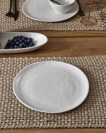 Riviera Maison Paloma-Beach Tallerken Melamin, Lysegrå