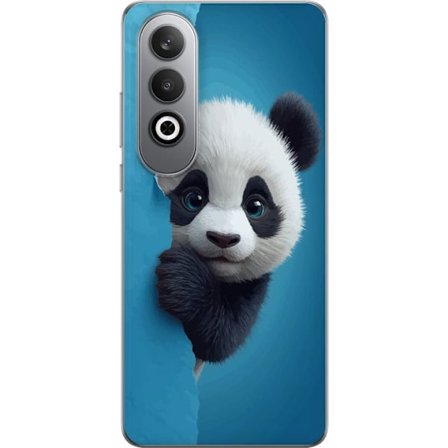 Kompatibelt Mobildeksel til OnePlus OnePlus Nord CE4 Søt panda som ser ut gjennom papir i en myk 3D-illustrasjon