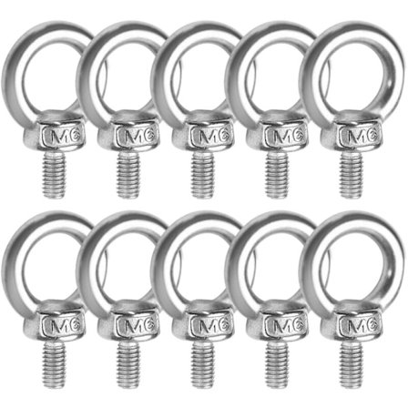 10 stk. M611 304 rustfrit stål øjebolte - løftering - ringformet udvendigt gevind marinevægtbolte og diverse ingeniørløfteudstyr