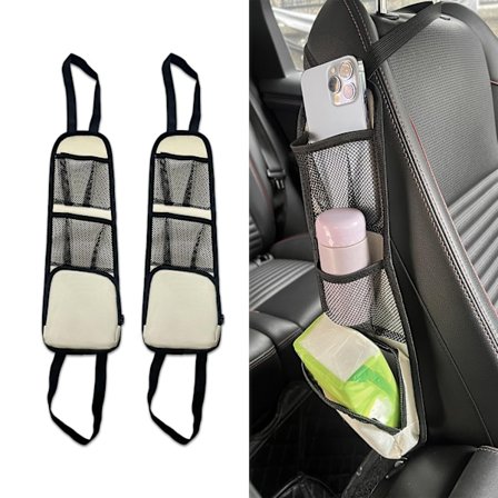 2 kpl Universal Auton Istuimen Säilytystila Järjestäjä - Riippuva Verkko Järjestäjälaukku useilla taskuilla puhelimille, avaimille ja pienille 