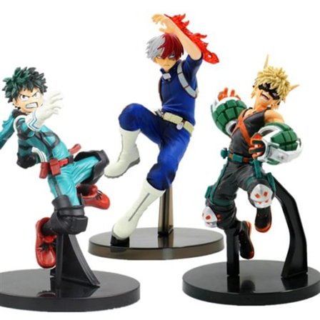 Sæt med 3 stk. Figurer Delicate My Hero Academia Deku Ba