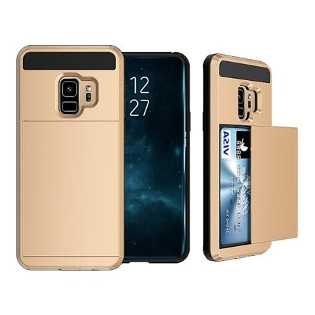 Liukuva korttikotelo PC + TPU hybridikuori Samsung Galaxy S9:lle