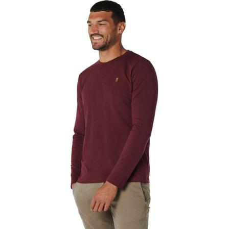 No Excess, T-shirt long sleeve crewneck solid port wine Rood, Heren, Maat:M