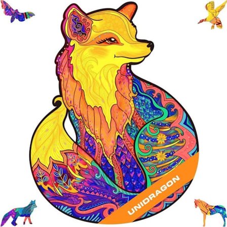 Puinen palapeli aikuisille, ainutlaatuinen aikuisten palapeli kettukuviolla, 102/179 osaa, tarkka laserleikkaus