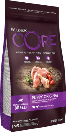 CORE Petfood - Dog Puppy Original Small & Medium Kylling & Kalkun Tørr 1,5 kg - Hund - Hundefôr & hundemat - Tørrfôr for hund - ZOO.no