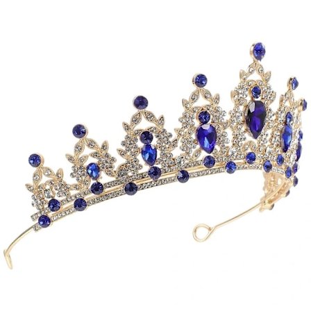 Kroneformet Tiara for Jenter Elegant Dekorativt Tilbehør 1 Stykke Blå 17X14CM
