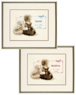 Broderikit Fødselsbillede Elskede bamse - Vervaco