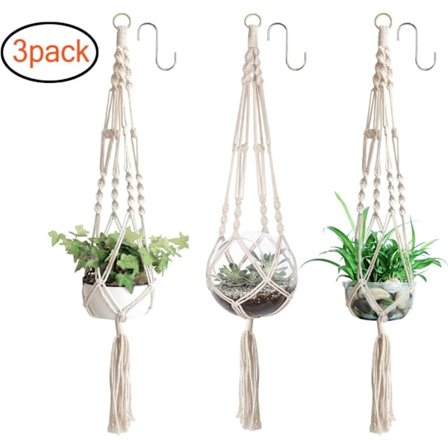 x växtupphängningar, makramé hängande korg, hängande blomkruka med