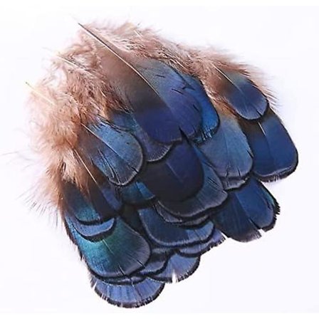 Luonnolliset askarteluhöyhenet, 50 kpl Mini Siniset Tabletit Kanan Höyhenet (2-4 tuumaa) DIY Korvakorutarvikkeisiin Siivet Unisieppari Askarteluihin