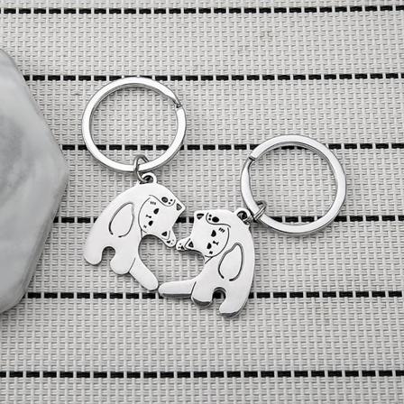 Rostfritt Stål Love Cat Pendant Nyckelring För Par Mode Hea