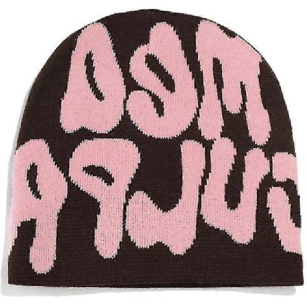 Beanies, bogstaver Print Beanies Mea Y2k Beanies, hat til kvinder mænd, slouchy beanies og strikkede beanies til unisex (sort og hvid)