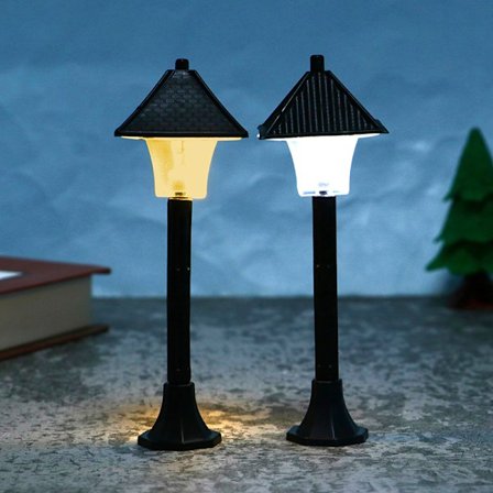 1:12 Dollhouse Miniature Park Street Lamp LED-lamppujen lyhtypylväs