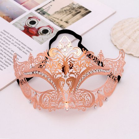 Venetiansk metallmask inlagd borr Högkvalitativ maskeradmask prestandarekvisita