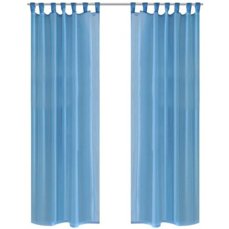 vidaXL Genomskinlig gardin 140 x 245 cm 2-pack Turkos