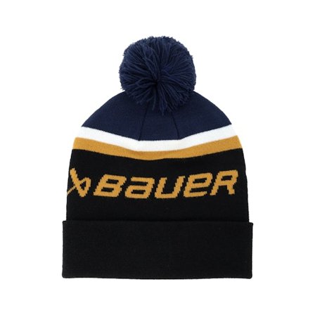 Bauer - Schwarz pom Mütze - Intarsia Knit Black/Navy Pom @ Hatstore