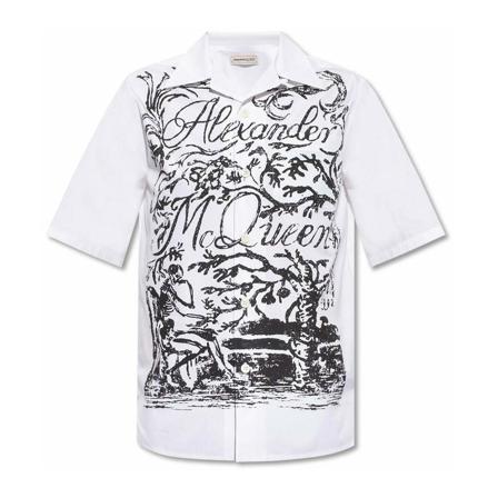 Alexander McQueen Short Sleeve Shirts Hvid, Herre Skjorter