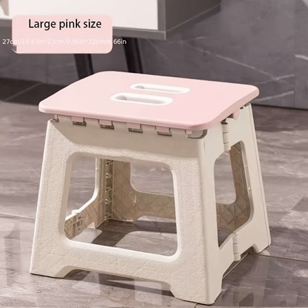 Sammenklappelig skammel til husholdningsbrug - () skridsikker overflade, 22,1 cm høj, understøtter op til 140,61 KG - robust og let ABS-plast foldin (