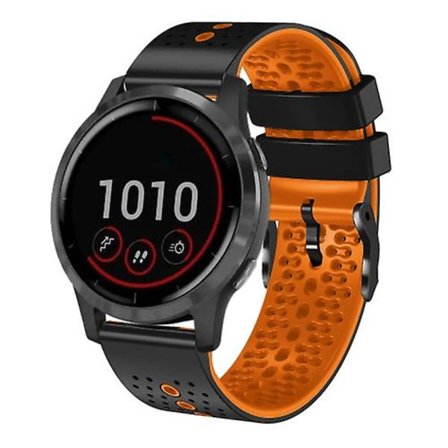 Til Garmin Vivoactive 4 22 mm perforeret tofarvet silikoneurrem