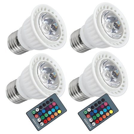 Plastik 40wrgb LED Spotlight Lys RGB Fjernbetjening Lampe Kop Tilbehør 85?265v E27