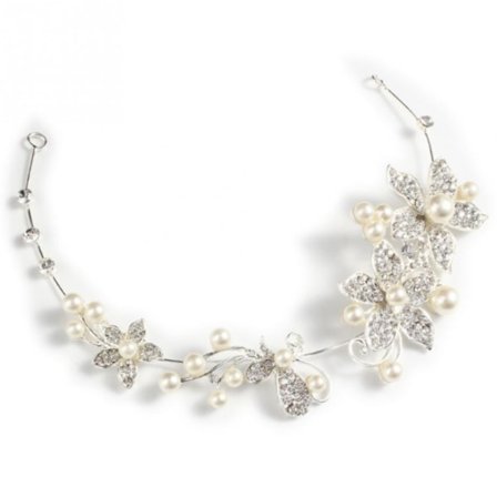 Hårpynt, elegant sølvfarget for fest og bryllup